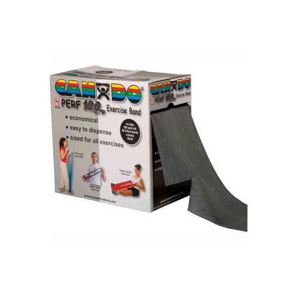 CanDo Perf 100 Latex Free Exercise Band, Black, 100 Yard Roll, 1 Roll/Box